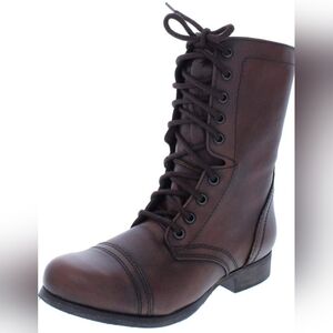 Steve Madden Brown Leather Troops Boots